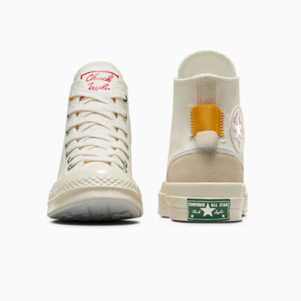 Converse Chick 70 High-Top Sneakers - Cream and Orange - Picture 7 of 9